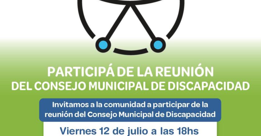  Participá de la reunión del consejo municipal de discapacidad