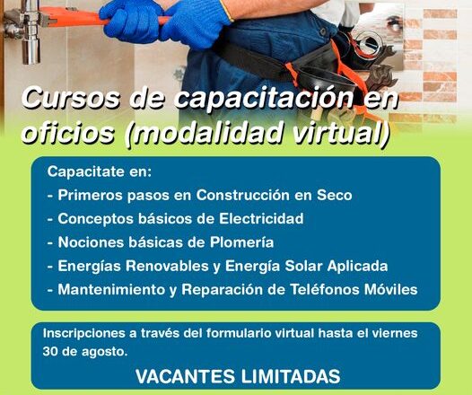 ¡Inscribite en los cursos de capacitación en oficios!