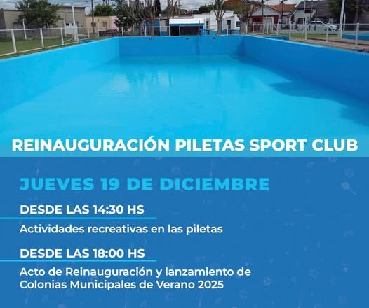 ¡Llegó el día! Reinauguramos las piletas del Sport Club!!