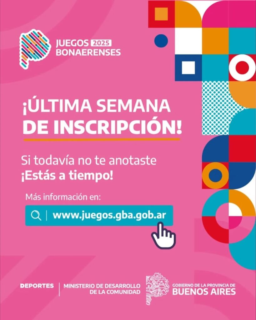 ÚLTIMA SEMANA DE INSCRIPCIÓN PARA LOS BONAERENSES 2025