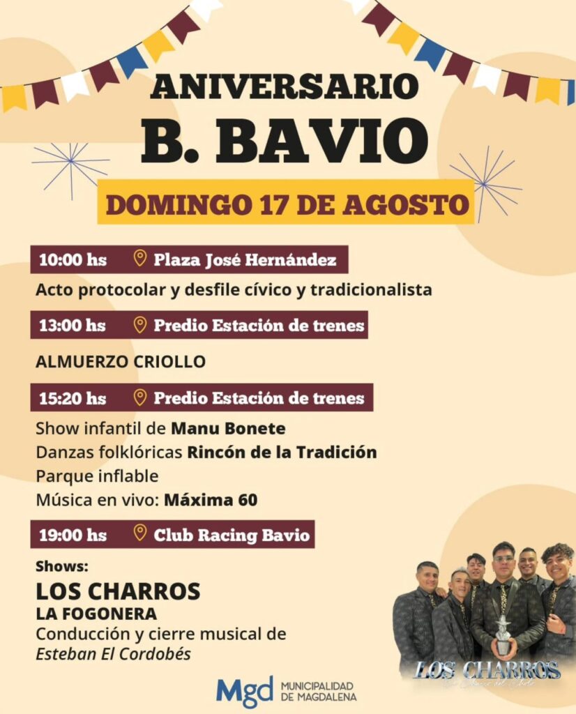 ¡Este fin de semana, Bavio está de fiesta!