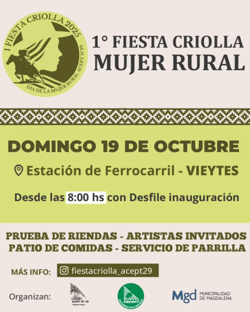 Vieytes se prepara para la 1ra Fiesta Criolla de la Mujer Rural