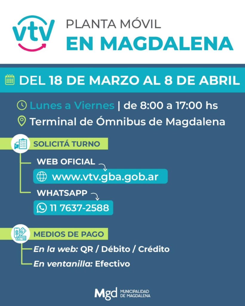 La planta móvil de VTV llega a Magdalena