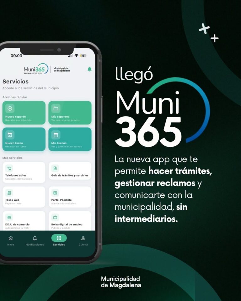 Llegó Muni 365, la nueva app de la Municipalidad de Magdalena.